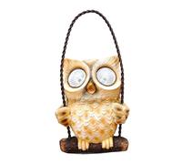 Toyvian Garden Owl Shaped Solar Light Outdoor Decorative Resin Hanging Lamp for Patio Courtyard Energy-Saving Solar Charging Weather-Resistant Garden Ornament for Night Lighting and