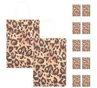 Toyvian Gift Bags and Stable Practical Design Kraft Paper Animal Print 12pcs with Foldable Bottom for Party Favour Bags and Craft Markets