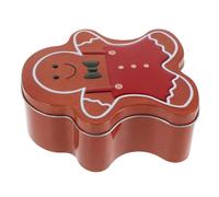 Toyvian Gingerbread Man Theme Cookie Jar Metal Storage Tins with Lid for Holiday Decor