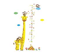 Toyvian Giraffe Growth Chart DIY Wall Sticker Adhesive Height Chart for Boys and Girls Bedroom Playroom Cartoon Wall Sticker Home Decor