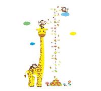Toyvian Giraffe Height Chart Wall Sticker Creative DIY Adhesive Cartoon Wallpaper for Nursery Bedroom Boys and Girls Decor