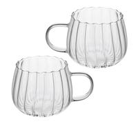Toyvian Glass Mugs Stylish Design Easy to Clean 2pcs 400ml Coffee Cups with Smooth Edges for Breakfast and Hot Beverages