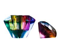 Toyvian Glass Nail Dappen Dish with Lid Octagonal Crystal Cup High Transparency Monomer Holder for Acrylic Nail Art