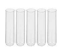 Toyvian Glass Propagation Tube Vase Set Hydroponic Water Propagating Solution 5pcs round Bottom and Rim Decorative and Space-saving Design for Plants and Flowers for Homes