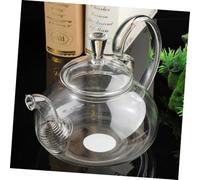 Toyvian Glass Teapot with Raised Handle Transparent Heat-Resistant Tea Ware for Scented and Loose Leaf Tea Brewing Easy Pour Design for Home and Kitchen Use