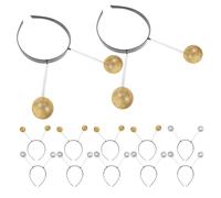 Toyvian Glitter Antenna Headbands 12Pcs with Springy Balls, Silver and Gold Colours, Cosplay Costume Accessory for Space Parties and Carnival Dress-Up