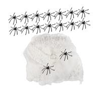 Toyvian Glow-in-the-dark Spider Web Decoration with Realistic Plastic Spiders Stretchy Cobweb for Halloween Party Decorations Indoor Outdoor Spooky Haunted House Props Lightweight and