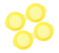 Toyvian Gold Sifting Pan 4Pcs Yellow Plastic Mesh Pans Lightweight Sturdy with Ergonomic Handle for Mineral Sorting and Recreational Prospecting