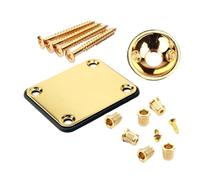 Toyvian Golden Metal Guitar Neck Plate String Ferrules with Screws for Electric Guitar and Bass Protecting the Finish and Repair