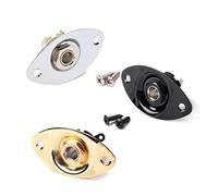 Toyvian Golden Oval Guitar Input Jack Plug Socket 6.35mm with Copper and Iron Material, Includes 2 Mounting Screws, Sturdy Design for Electric Guitar and Bass, Glossy Surface with Maximum