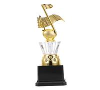 Toyvian Golden Plastic Music Trophy for Lightweight Singing Competition Award Cup Mini Decorative Party Trophy for S Arts and Music Competitions