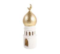 Toyvian Golden Resin Medieval Castle Statue Unique Tower Design Standing Islamic Architecture Decor Decorative Collection Eid Home Decoration Festival Party Ornament for History Lovers