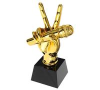 Toyvian Golden Resin Microphone Trophy for Music Awards and School Events, Unique Microphone Shaped Design, for Karaoke Parties and Public Speaker Recognition