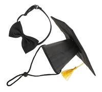 Toyvian Graduation W og Clothes with Blue Puppy Doctoral Hat and Necktie, Polyester Pet Clothing for Graduation Party, Simple to Wear and Not Easy to Tear or Deform