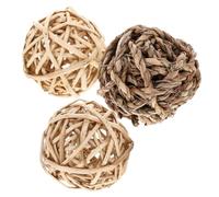 Toyvian Grass Ball Chew Minimizing Destructive Habits 3pcs Safe and Healthy Bunny Enrichment Made from Natural Grass for Rabbits and Chinchillas Suitable for Cages or Anywhere