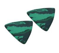Toyvian Green Emerald Large Triangle Guitar Picks 2Pcs Portable Bass Plectrums Simple Fingertip Guards Music Instrument Accessories for Guitar and Bass Players