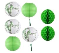 Toyvian Green Japanese Paper Lantern Hanging Decoration for Store Events | Paper Design, Delicate Pattern Details, Centerpiece Use, Easy Cleaning, Traditional Charm for Restaurant Decor