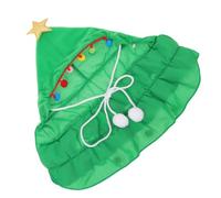 Toyvian Green Pet Christmas Costume Cape with Star Cat Hat Soft Hypoallergenic Fabric for Small Dogs and Cats Festive Xmas Outfit for Holiday Parties and Photos