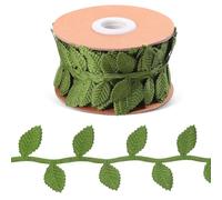 Toyvian Green Rose Leaf Fabric Ribbon 10m Roll Polyester Ribbon for Bouquet Wrapping Floral Garland Crafts Decorative Leaf Trim for Flower Arrangements