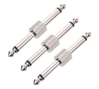 Toyvian Guitar Pedal Board Connectors Enhanced Audio Transmission Nickel Plated Brass 3pcs 6.35mm Effect Pedal Adapters for Live Sound and Stage Use