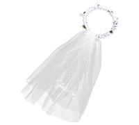 Toyvian Hair Delicate, for Wear Gauze, Easy Wedding Wire to Accessory Elegant Veil Headband with Artificial Floral Crown White Wreath Made of Iron Bride Party and Photo