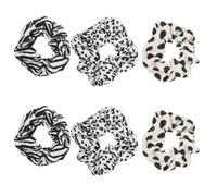 Toyvian Hair Ties and Elegant Colours with Classic Design 6pcs Zebra Pattern and Soft Cloth Hair Ropes for Women for Weddings and Daily Life