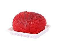 Toyvian Halloween Brain Prop Model Unique Scary Decor for Halloween Party Haunted House Lightweight Portable Spooky Accessory with Hand Painted Blood Stains