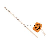 Toyvian Halloween Cat Teaser Wand with Pumpkin Design Interactive Cat Self Play Teaser for Kittens with Bell Fun Activity and Owners