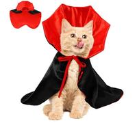 Toyvian Halloween Dog Costume Cloak for Small Medium Pets Soft Lightweight Polyester Vampire Devil Cape Holiday Dress Up for Cats and Dogs Black Red