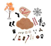 Toyvian Halloween Dollhouse Accessories Miniature Spooky Resin Figurines for Haunted House Decor and Fairy Garden Crafts Compact Halloween Figures for Festive Party Decorations