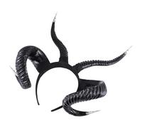 Toyvian Halloween Goat Horns Hairband Lightweight Cosplay Headband with Silver Decoration for Party and Photo Props Comfortable Fit for Adults