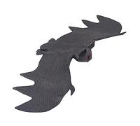 Toyvian Halloween Hanging Bats 3 Pack Realistic Rubber Props 9cm Black for Indoor Decoration and Prank Use