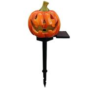 Toyvian Halloween Lighted Pumpkin Garden Stakes, Metal Jack-o-Lantern Light Up Outdoor Decor Halloween Decorations, Yard Signs with Battery Powered & Timer Pumpkins Figurine