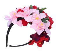 Toyvian Halloween Rose Flower Crown Headband Lightweight Comfortable Artificial Rose Headpiece with Realistic Details for Halloween Party and Everyday Fashion Statements