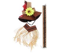 Toyvian Halloween Scarecrow Costume Hat: 4pcs Straw Costume Kit, Wristband, Necklace, Cosplay Adornment for Adults, Assorted Colors, Carnival Party Props