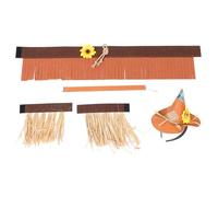 Toyvian Halloween Scarecrow Knit Hat and Wizard Hat Headband Set Made of Soft Felt, Versatile Use for Masquerades and Themed Gatherings, Comfortable Scarecrow Accessories for Men and Women