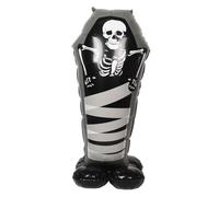 Toyvian Halloween Skull Coffin Aluminum Foil Balloon Spooky Party Decoration for Haunted House Easy to Inflate Terrifying Design for Indoor Outdoor Halloween Celebrations Unique Balloon