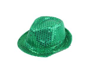 Toyvian Halloween Stage Shining Hat Green Adult 9 Light Prop Jazz Cap | Lightweight Plastic and Cloth Build, Easy to Wear, Stage Use, Colorful Lamp Effect, for Adults