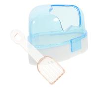 Toyvian Hamster Bath Room Five Pointed Star Plastic Bathtub for Small Pets Lightweight Multi Functional Design Convenient for Bathing Feeding and Toileting Blue