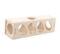 Toyvian Hamster Hideout Tunnel Wood House Guinea Pig Hamster Toy Small Animal Dwellings for Cage Playtime