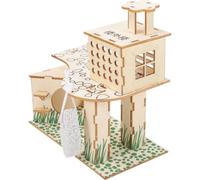 Toyvian Hamster Hut Wooden Hamster House Climbing Bite-resistant Relaxation Hideout Chinchilla and Small Pets
