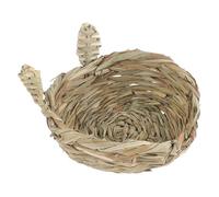 Toyvian Hamster Nest and Straw Chewing Toy Woven Small Bed Molar Toy for Cage, Natural Edible Chinchilla and Gerbil Nest Suitable for Hamsters and Ferrets