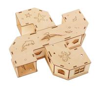 Toyvian Hamster Tunnel Maze for Small Hedgehogs and Hamsters, Wooden Pet Play Bite and Scratch Resistance, Relaxing Labyrinth Design for Small Animal Exercise and Exploration