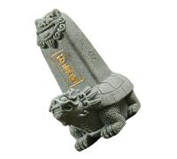 Toyvian Hand Carved Dragon Turtle Resin Figurine Zen Style Tabletop Micro Landscape Decor for Home Office Tea Feng Shui Ornament for Wealth and Luck