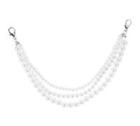 Toyvian Handcrafted White K Pearl Triple-layer Fishline Woven Shoe Chain Charm for Women Sneakers and Boots Metal Shoe Chain Jewelry Decoration Charms for Casual and Party Wear
