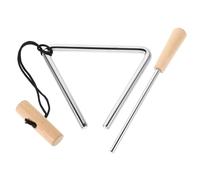 Toyvian Handheld Iron Triangle Instrument with Percussion Stick Sharp Clear Tone for School Band Orchestra Sturdy Construction Music Education and Personal Practice