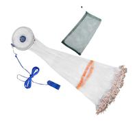 Toyvian Handmade American Cast Net with Frame and Steel Weights Fine Mesh Hand Throw Fishing Net for Freshwater Bait Trap High Catch Rate Shrimp and Fish Trap Quick Setup and Design