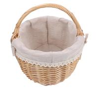 Toyvian Handmade Portable Willow Basket Decorative Snack Storage for Home Outdoor Multi Purpose Woven Basket with Handle for Organizing Household Items for Picnics and Decor