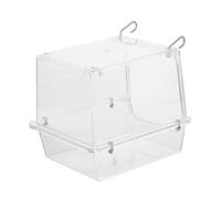 Toyvian Hanging Cube for Parrots Durable Shower Box Easy to Attach to Wire Cages Promotes Healthy Bathing for Budgies and Finches for Summer and Winter Use