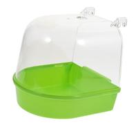 Toyvian Hanging Parrot Bath Box Easy Install Plastic Bathtub for Small Birds Premium Abs Bird Cage Accessory for Parrots Green Color